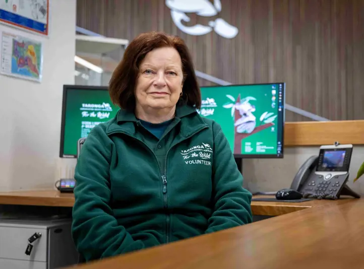 Education Volunteer sitting at desk
