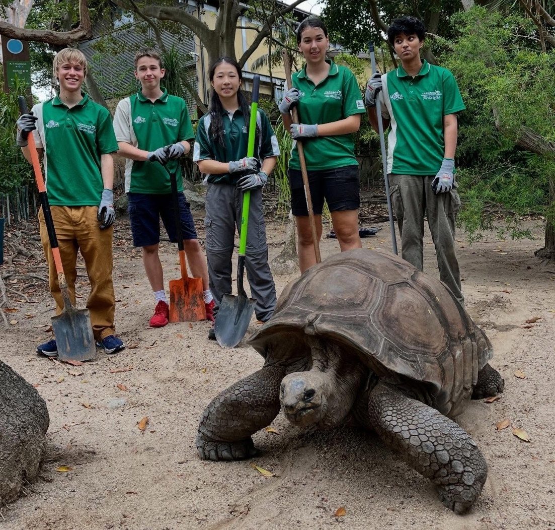YATZ Students with Giant Tortoise
