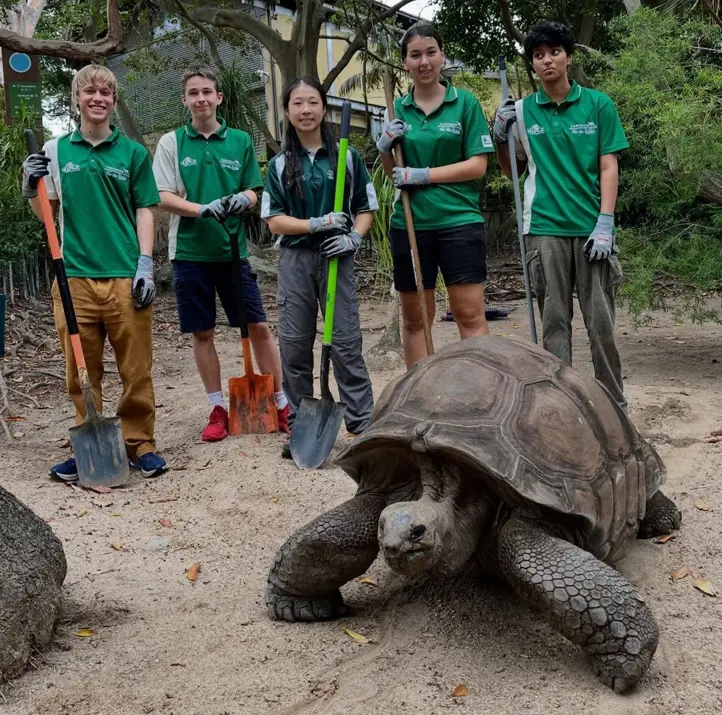 YATZ Students with Giant Tortoise