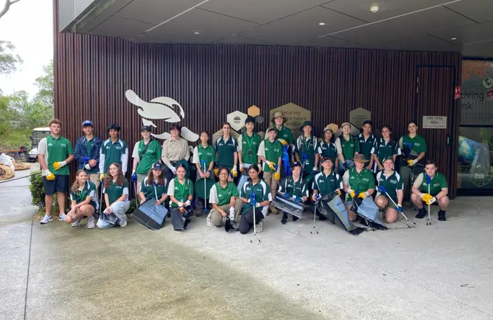 YATZ group of students cleaning up
