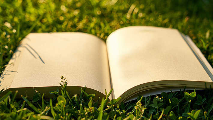 Blank open book image.