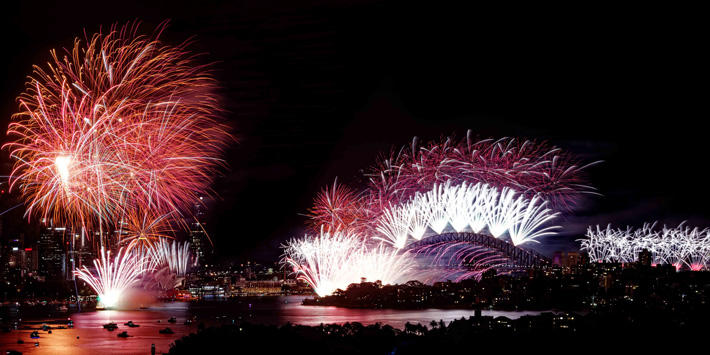 Sydney Harbour New Year's Eve fireworks.