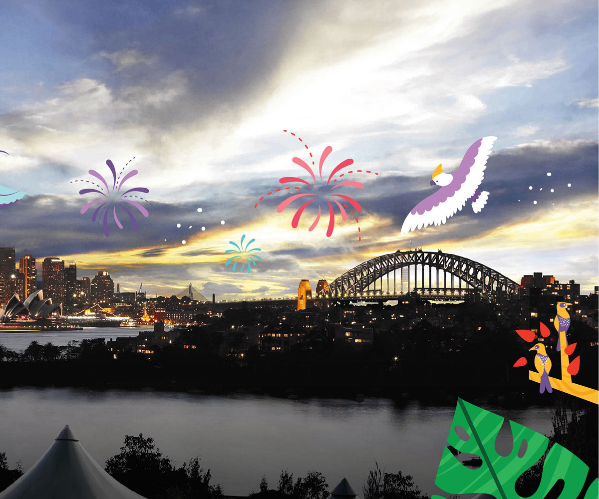 New Year's Eve at Taronga Zoo Sydney - Harbour view.