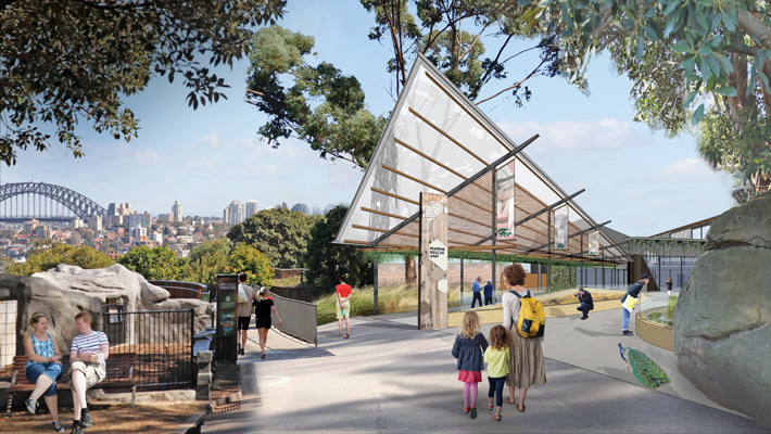 An artist's impression of Taronga Wildlife Hospital, Sydney (final design subject to change).