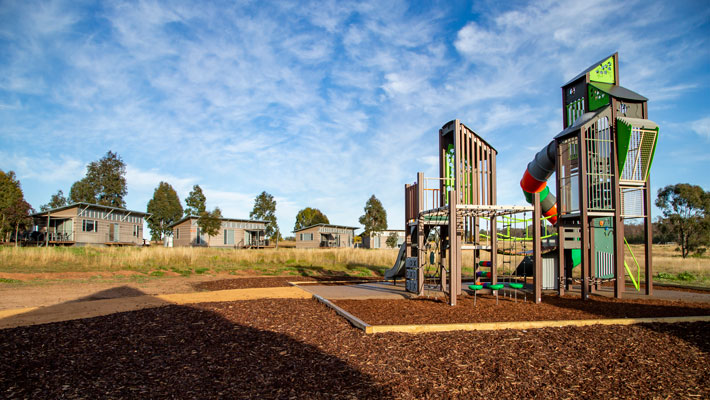 The new playground at the Savannah Cabins.