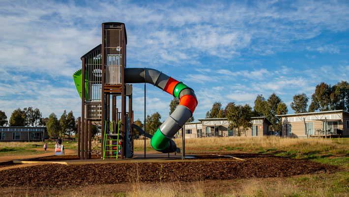 Kids will love the new playground.
