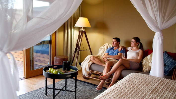 Relax in an Animal View Lodge overlooking the savannah